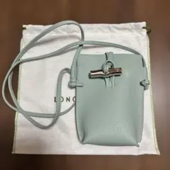 美品 ロンシャン スマホショルダーロゾ アイボリー ベージュ LONGCHAMP