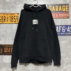 JORDAN ジョーダン センターロゴ プルオーバーパーカー 黒 L 古着