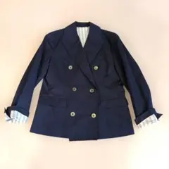 ネイビー ダブルブレスト テーラードジャケット
