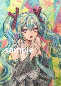 手描きイラスト アナログイラスト オリジナル 獣人 桜 水彩画 原画