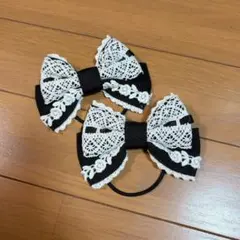 BABY ヘアゴム　黒白のサムネイル
