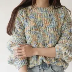 【 ammy. / エイミードット 】ミックスカラー オーバーサイズ ニット