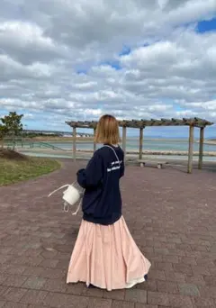 mite ハートマーク刺繍 スウェット オーバーサイズ　ネイビーカラー