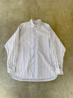 TOMORROWLAND コットンブロード ストライプレギュラーカラーシャツ