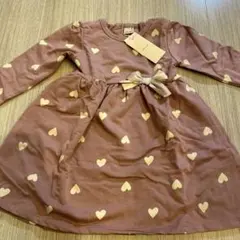 ハート柄ワンピース（新品・未使用）プティマイン