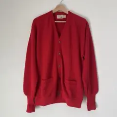 90s USA製 コットンスタジャン XL 赤 肉厚 スナップボタン ビッグ 