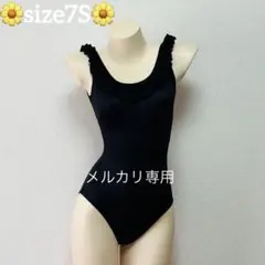 USED«7S»レトロ シンプル ワンピース水着 ブラック