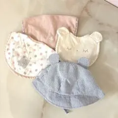 ベビースタイ❤️帽子　よだれかけ　4点セット