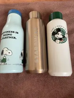 スターバックス　SNOOPYスヌーピー＆Disneyミッキー 含むタンブラー3本