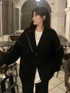 一回着用　SHEIN 刺繍デザイン　オーバーカーディガン