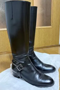 ♡極美品♡ プラダ ロングブーツ サイドジップ ブラック 本革 レザー