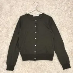 【CHILD WOMAN 】美品 ダークグリーン 長袖ボタンカーディガン Fのサムネイル