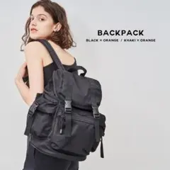 若槻千夏WCJ【撥水】フラップバックパック　ブラック 新品未使用】WCJ 若槻千夏 撥水 リュック バッグパック ブラック