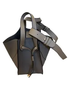 ブラウングレー レザー風マルチWAYバッグ