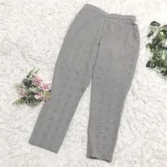 SHOO・LA・RUE シューラルー チェック柄 テーパードパンツ グレー M