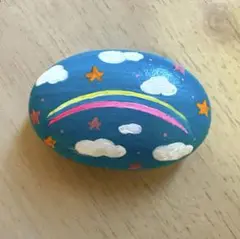 石ころアート　絵画　空の絵