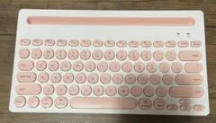Bluetooth 丸型キーキーボード ホワイト・ピンク
