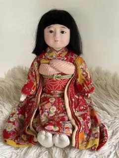 ハンドメイド 創作人形 和装 着物 よそゆき 女の子 / 全高約35cm