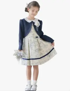 [アリサナ] 入学式 小学生 女の子 スーツ フォーマルネイビー115cm