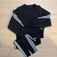 adidas ブラック トレーナー・レギンス　2点