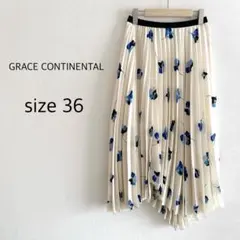 GRACE CONTINENTAL イレギュラープリントプリーツスカート 36