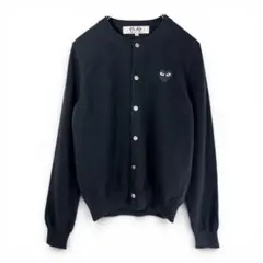 美品】PLAY COMME des GARCONS Uネックカーディガン 黒 Mのサムネイル