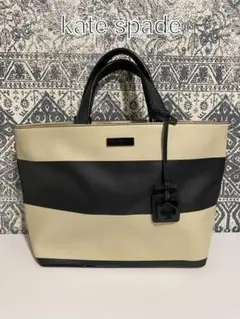 【良品】kate spade ケイトスペード ハンドバッグ トート ボーダー