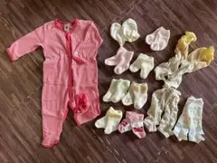 プチバトーロンパース＆靴下レギンス　女の子向け