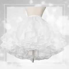 076D17 パニエ コスプレ ふわふわ 結婚式 50cm スカート ドレス 白