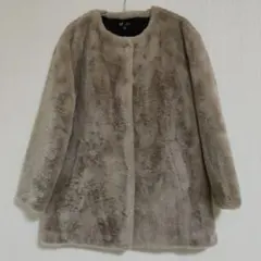 ファーコート ノーカラージャケット