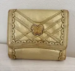 ANNA SUI 二つ折り財布 ゴールド バタフライのサムネイル