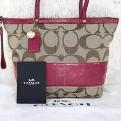 【美品】コーチ 12429 シグネチャー トートバッグ キャンバス レザー