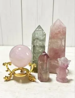 天然石ブルー桜瑪瑙、グリーン水晶セット - メルカリ