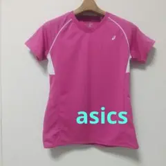 asics レディース スポーツウエア ピンク Vネック 肩ライン M スポーツ