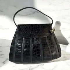 マジェスティック ハンドバッグ 手提げ レザー クロコ型押し フリンジ ドイツ製