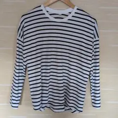 ユニクロ スムースコットンリラックスボーダーT S 사이즈
