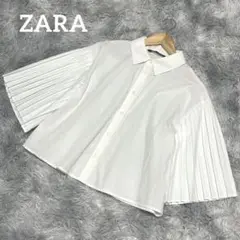 希少✨️ZARA ボリューム プリーツ スリーブ カットソー ショート丈 シャツ