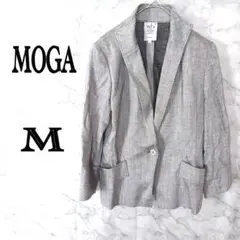 MOGA モガ テーラードジャケット Mサイズ 2 リネン混 グレー 薄手春夏のサムネイル