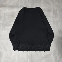 00s vintage バラ レース裾 長袖ニット フェアリーグランジ Y2Kのサムネイル