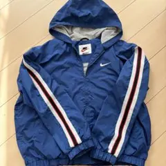 希少 90sビンテージ NIKE 白タグ ナイロンジャケット L 刺繍ロゴ 青