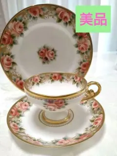 オールドノリタケ金彩薔薇　ティーカップ　ケーキ皿セット　1904年復刻版