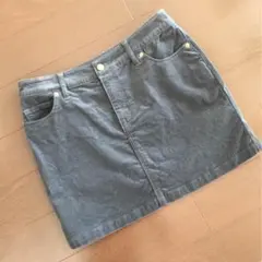 無印 コーデュロイスカート ミニスカート グレー ゴルフのサムネイル