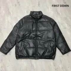 FIRST DOWN レザー ダウンジャケット 豚革 本革 アメカジ カジュアル