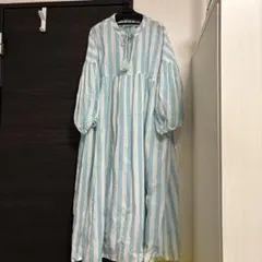 blockprint dress ストライプマキシワンピース Mサイズ インド綿