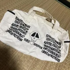 スカルデザイン ボストンバッグ ホワイト