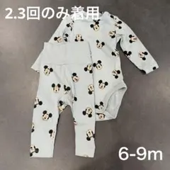 【数回のみ】H&M ミッキーマウス ロンパース パンツ セット 6-9m