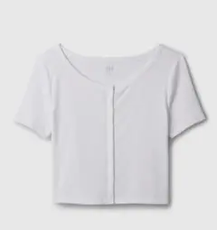 GAP ボタン付きホワイトショートTシャツ
