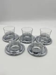 金属装飾付きグラス ソーサーセット 5客 - メルカリ