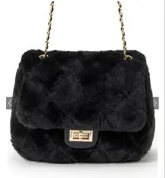 ファーキルティングチェーンショルダーバッグ