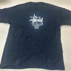 stussyステューシー/メキシコ製ワールドツアーメンズTシャツ/ブラック/L
